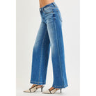 Women's Risen Mid Rise Wide Leg Jeans With Flared Look PWF21447
