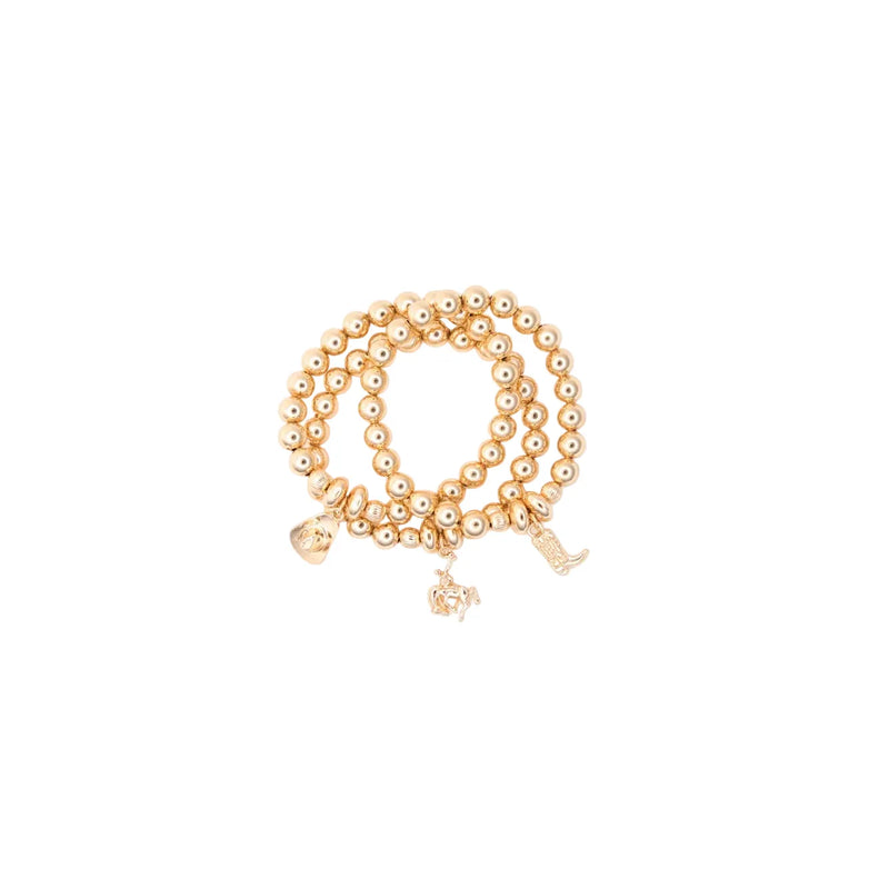 Women's West & Co 3Pc Bracelet set with Cowboy Hat, Boot & Bucking Horse Charm BR1525G