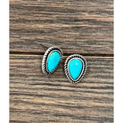 Women's Isac 12mm Drop Turquoise Stud Earrings 726452
