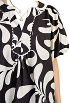 Women's Gigio Olive Or Black Mix Printed Slit Neck Top 