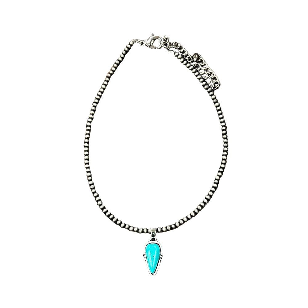 Women's Isac Handmade Navajo Arrowhead Turquoise Necklace 