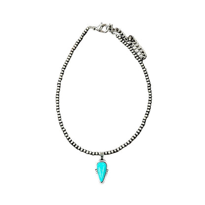 Women's Isac Handmade Navajo Arrowhead Turquoise Necklace 