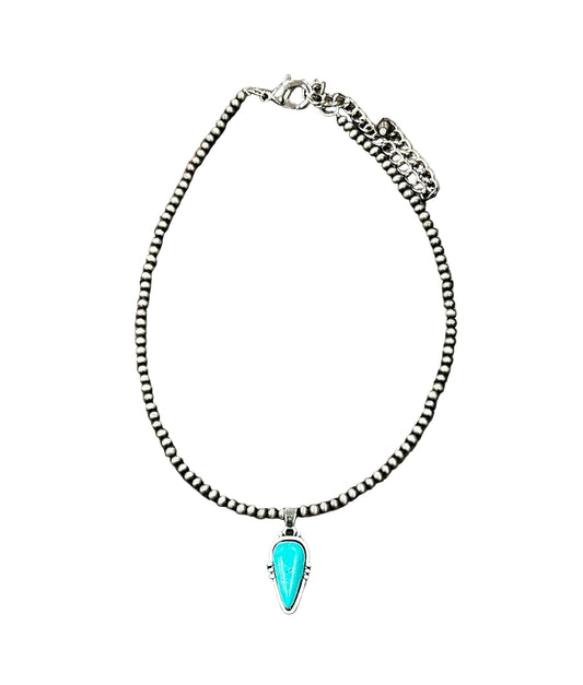 Women's Isac Handmade Navajo Arrowhead Turquoise Necklace 