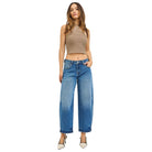 Women's Risen Slouchy Cropped Barrell Jeans PGC21419