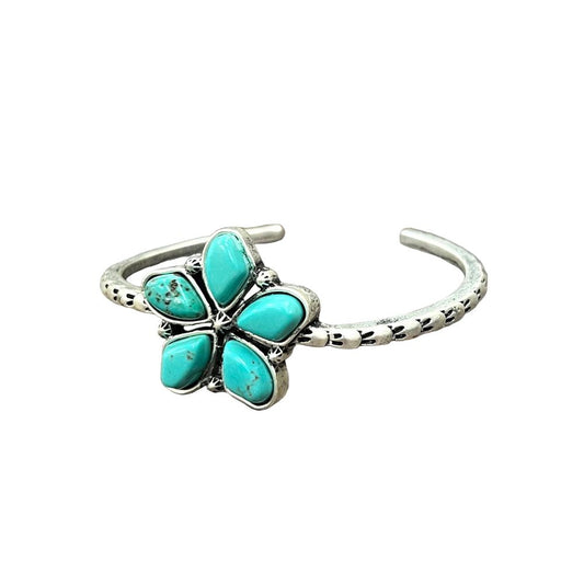 Women's Isac Flower Turquoise Cuff Bracelet 