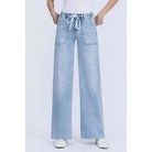 Women's Flying Monkey High Rise Drawstring Waistband Wide Leg Jeans F6065