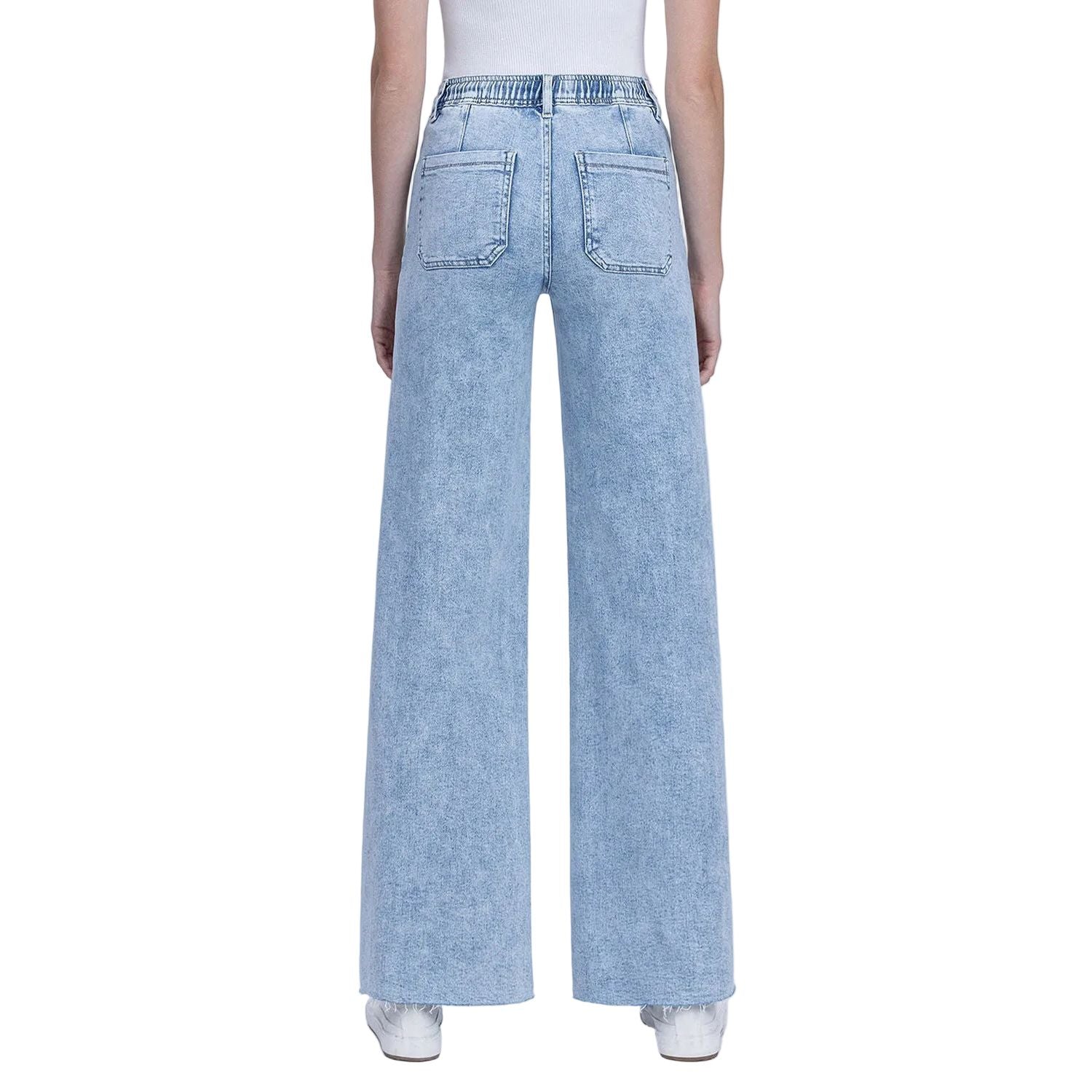 Women's Flying Monkey High Rise Drawstring Waistband Wide Leg Jeans F6065