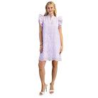 Women's Lilac Eyelet V-Neck Mini Dress TE1649