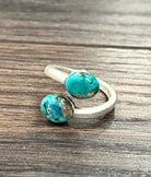 Women's Isac 10mm Side-oval Gemstone, Brass Adjustable Ring 750565