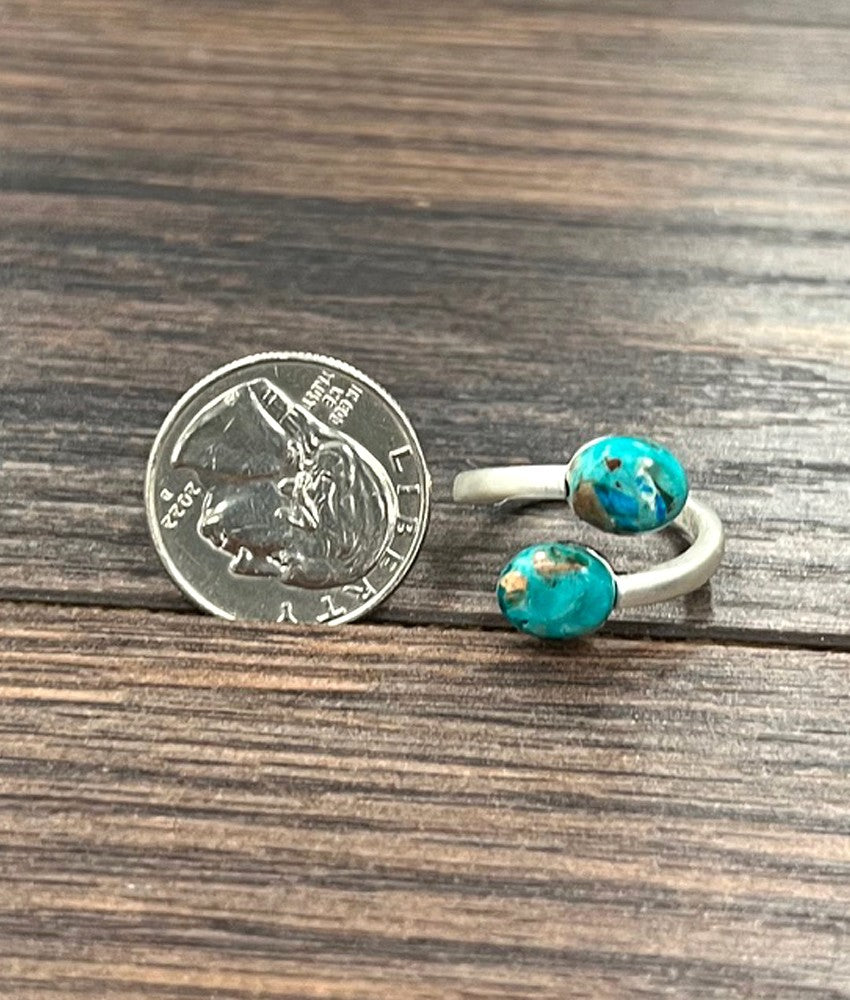 Women's Isac 10mm Side-oval Gemstone, Brass Adjustable Ring 750565