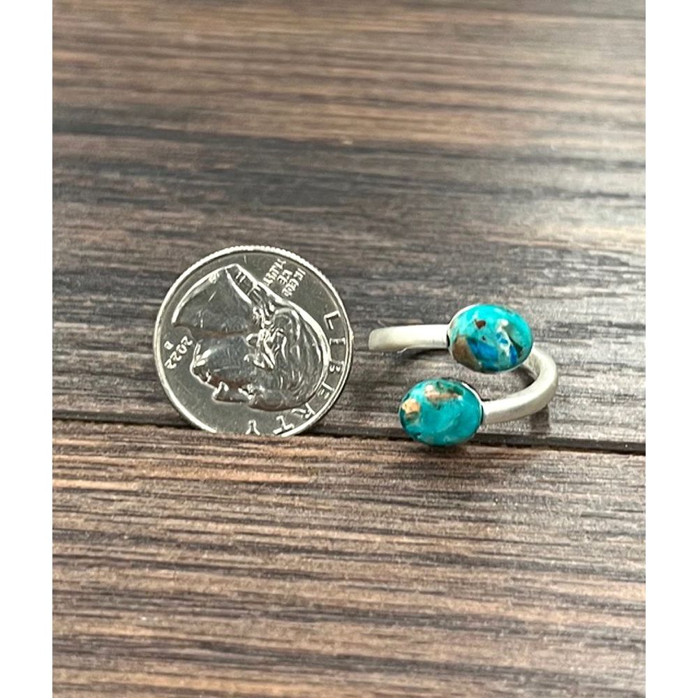 Women's Isac 10mm Side-oval Gemstone, Brass Adjustable Ring 750565