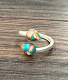 Women's Isac 12mm Drop Gemstone, Brass Adjustable Rings 750567