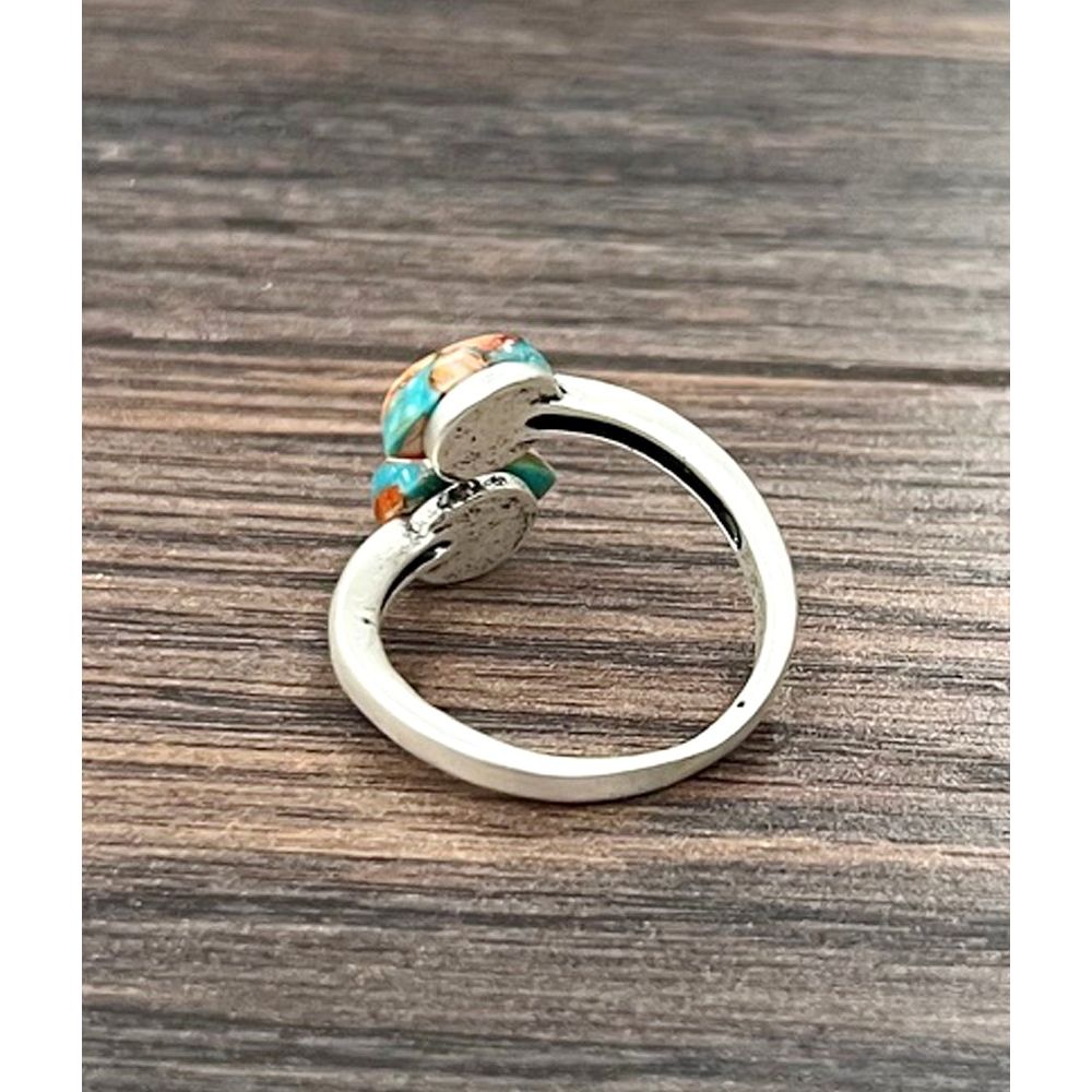 Women's Isac 12mm Drop Gemstone, Brass Adjustable Rings 750567