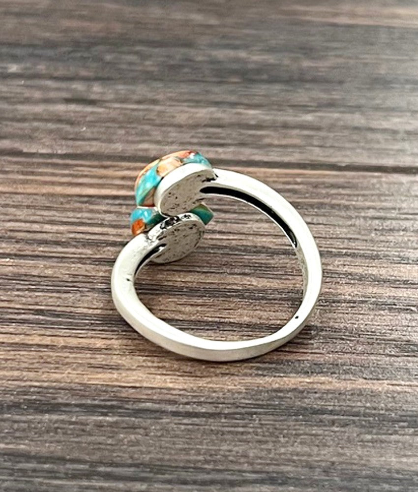 Women's Isac 12mm Drop Gemstone, Brass Adjustable Rings 750567