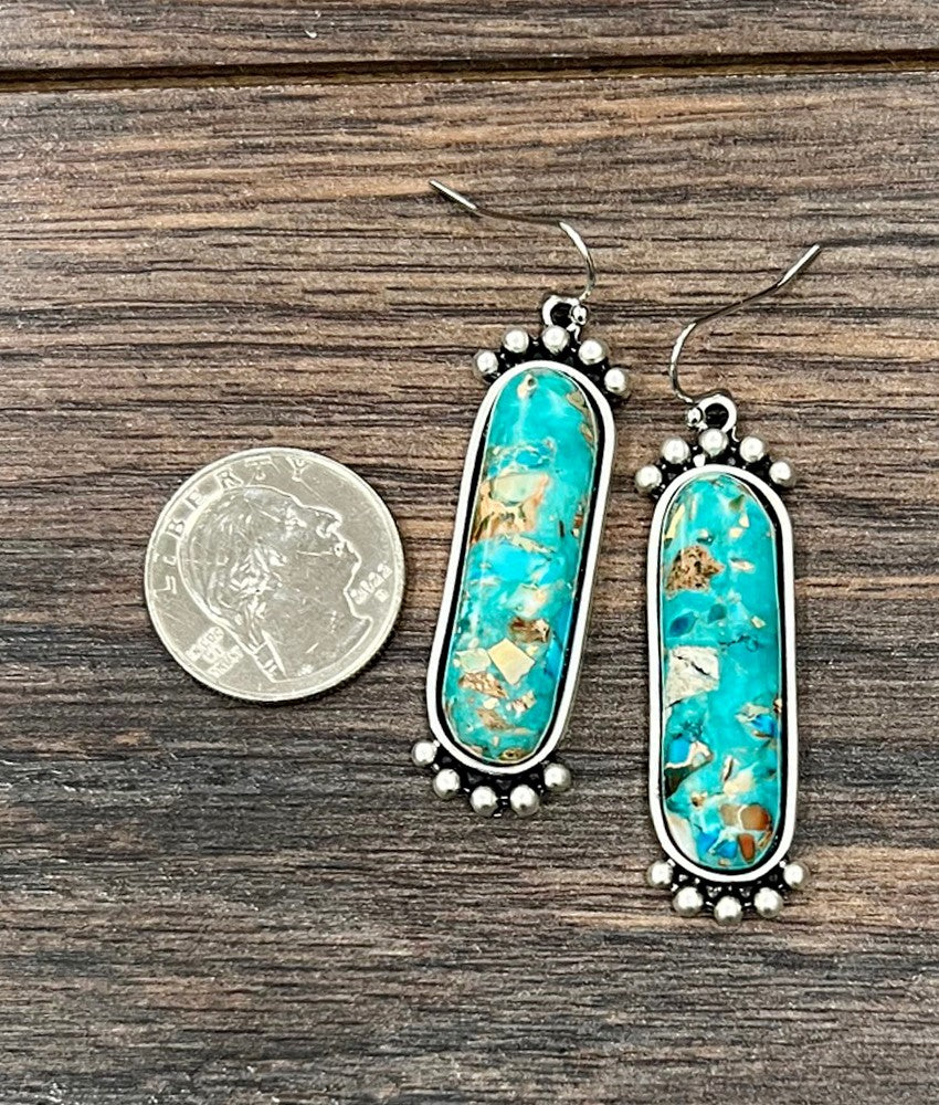 Isac Turquoise and Silver Gemstone Earrings 726483