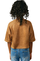 Girls Horseshoe Patched Drop Shoulder Suede GY9906