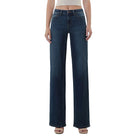 Women's Flying Monkey Mid Rise Full Length Dark Wash Wide Leg Jeans F6334