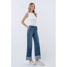 Women's Vervet High Rise Slant Pocket Cuffed Ankle Wide Jeans T7114