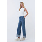Women's Vervet High Rise Slant Pocket Cuffed Ankle Wide Jeans T7114