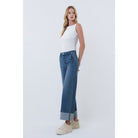 Women's Vervet High Rise Slant Pocket Cuffed Ankle Wide Jeans T7114