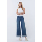 Women's Vervet High Rise Slant Pocket Cuffed Ankle Wide Jeans T7114