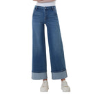 Women's Vervet High Rise Slant Pocket Cuffed Ankle Wide Jeans T7114