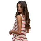 Women's By Together Sasha Red and White Striped Top L9205T