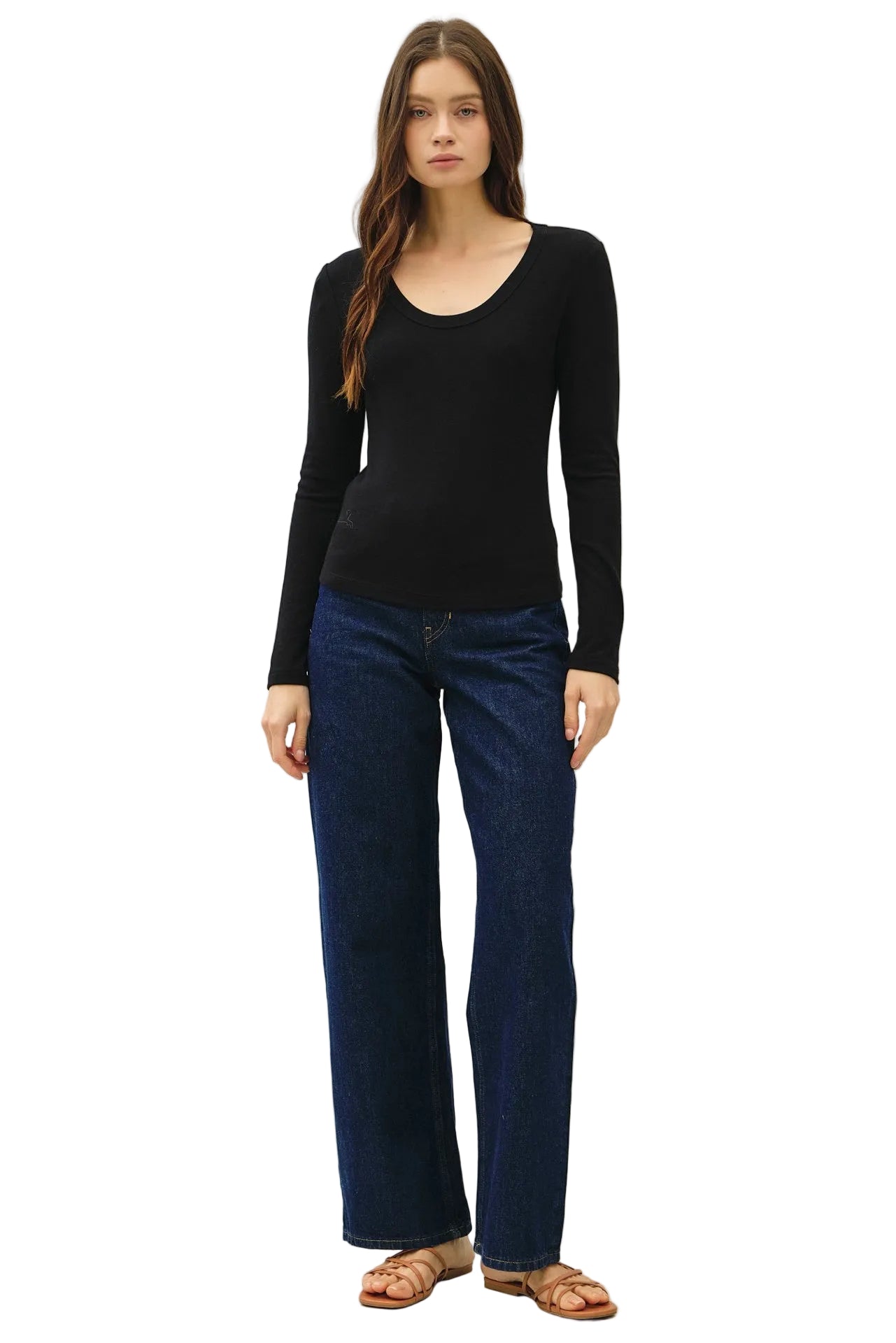 Be Cool Women's Soft Jersey U Neck Long Sleeve Shirt 