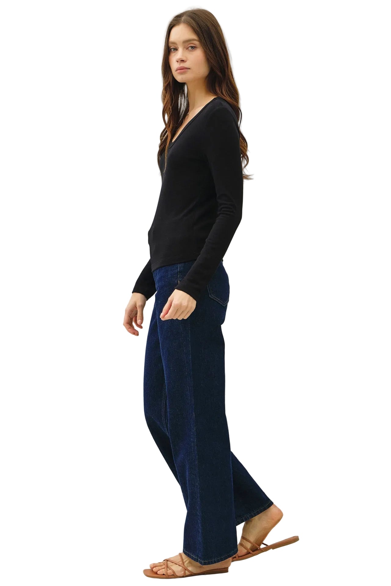 Be Cool Women's Soft Jersey U Neck Long Sleeve Shirt 
