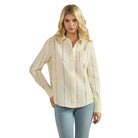 Women's Horseshoe Embroidered Fitted Shirt Blouse SDT6477