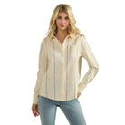 Women's Horseshoe Embroidered Fitted Shirt Blouse SDT6477