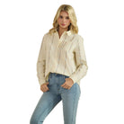 Women's Horseshoe Embroidered Fitted Shirt Blouse SDT6477