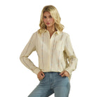 Women's Horseshoe Embroidered Fitted Shirt Blouse SDT6477