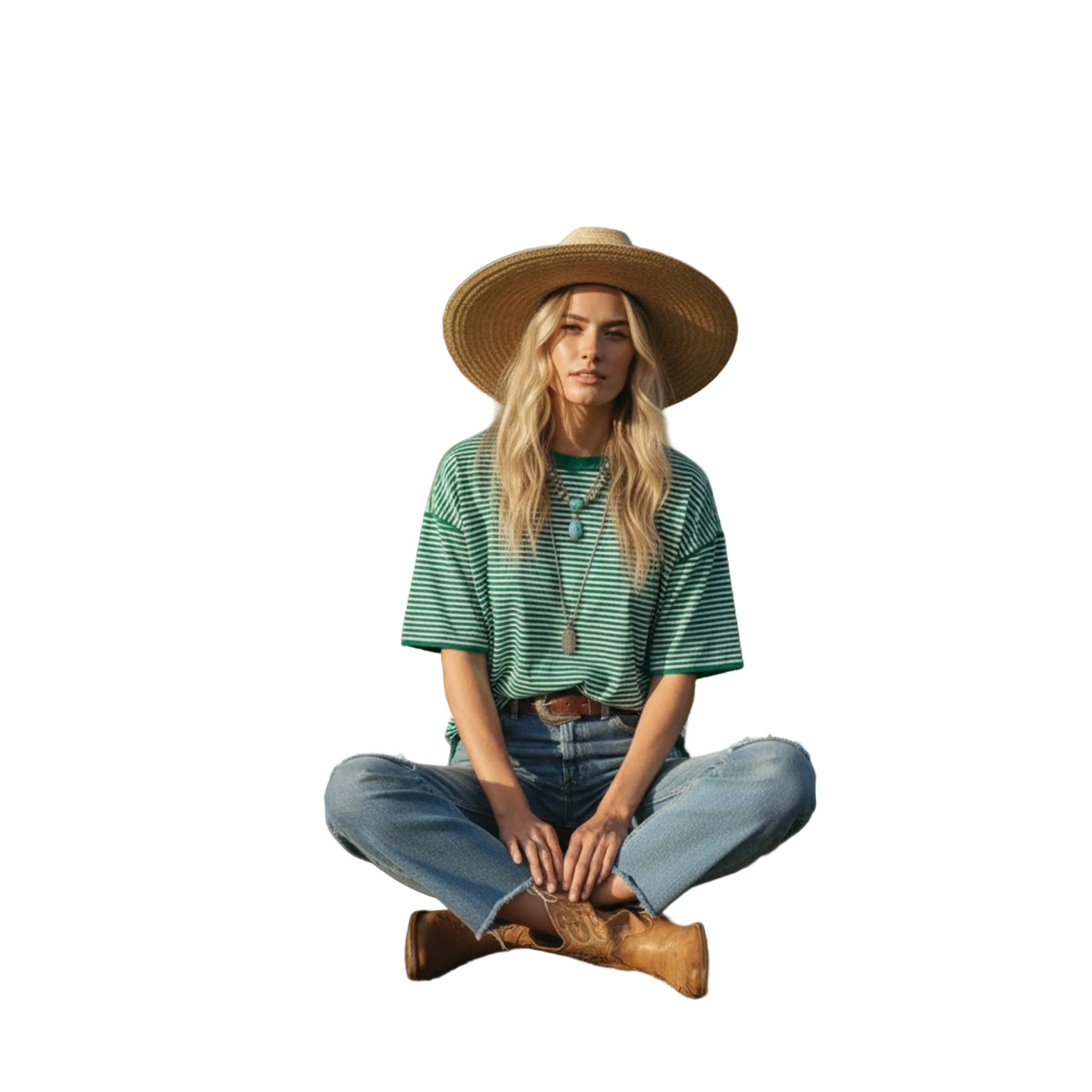 Women's Striped Oversized Knit Top SNS2243