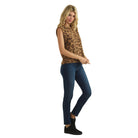 Women's Leopard Wool Blend Vest Sweater SDW6486