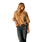 Women's Short Sleeve Oversized Sweater Top SNS2175