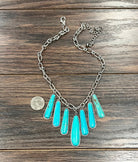 Women's Isac Handmade 15" Turquoise Necklace 739658