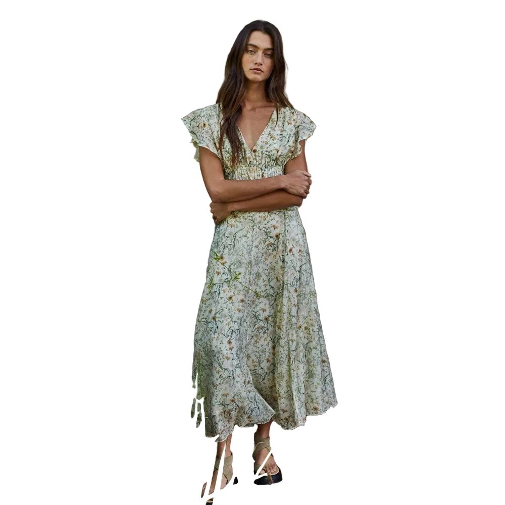 Women's By Together Ivory Green Sereia Floral Top L9353T1