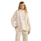 Women's Pastel Floral Textured Quarter Zip VT72523