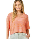 Women's Mystree Sun Blush Melange Relaxed Pullover Sweater 60550