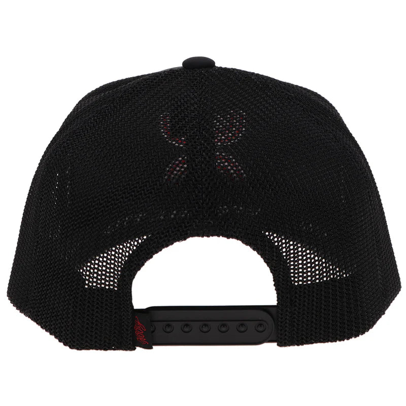 Men's Hooey "Sterling" Hooey Hat Black With White and Red Hooey Logo 2506T-BK