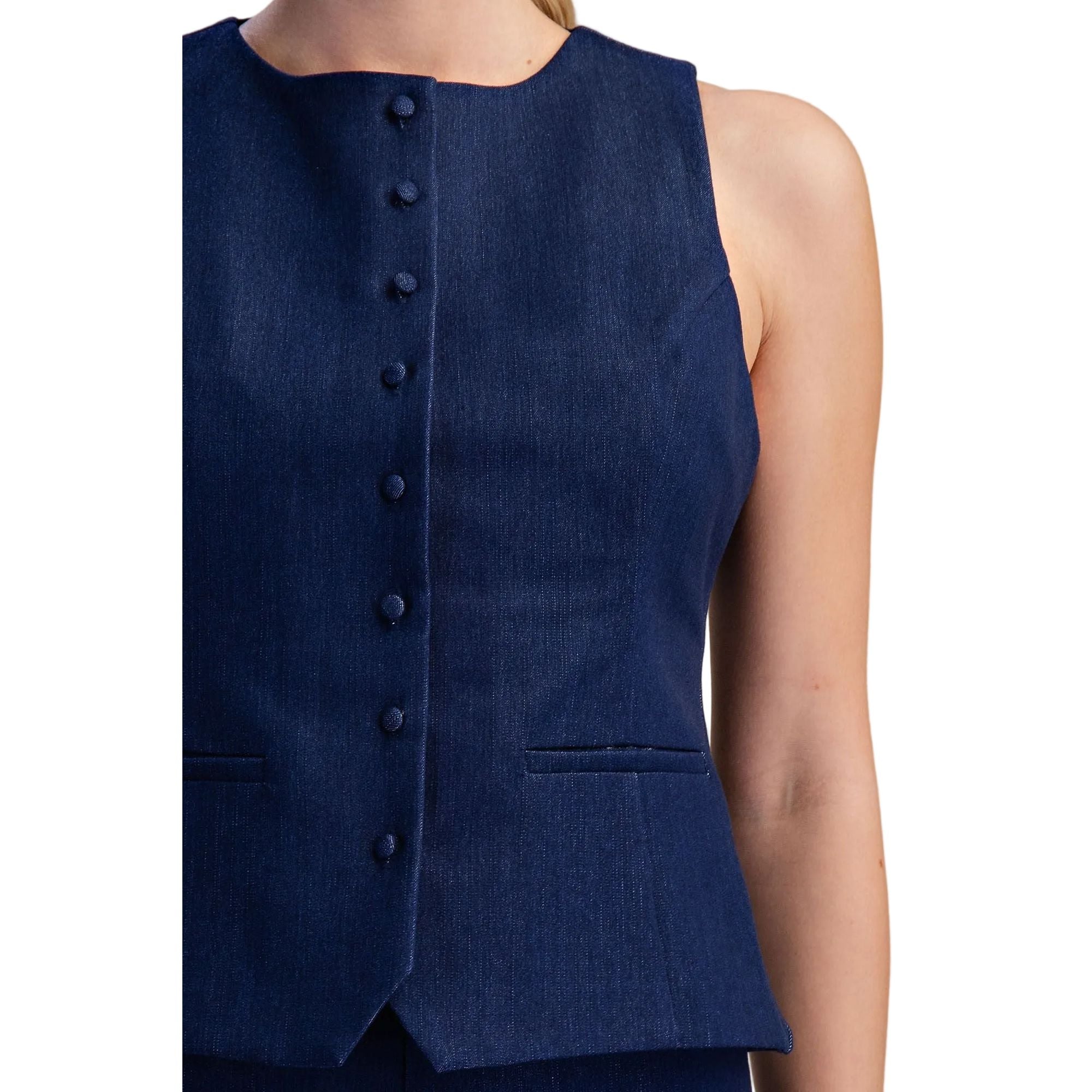 Women's Glam Indigo Round Neck Vest GT8712