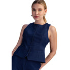 Women's Glam Indigo Round Neck Vest GT8712