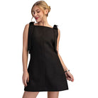 Women's Glam Straight Neckline Bow Mini Dress GD8956