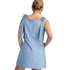 Women's Glam Straight Neckline Bow Mini Dress GD8956