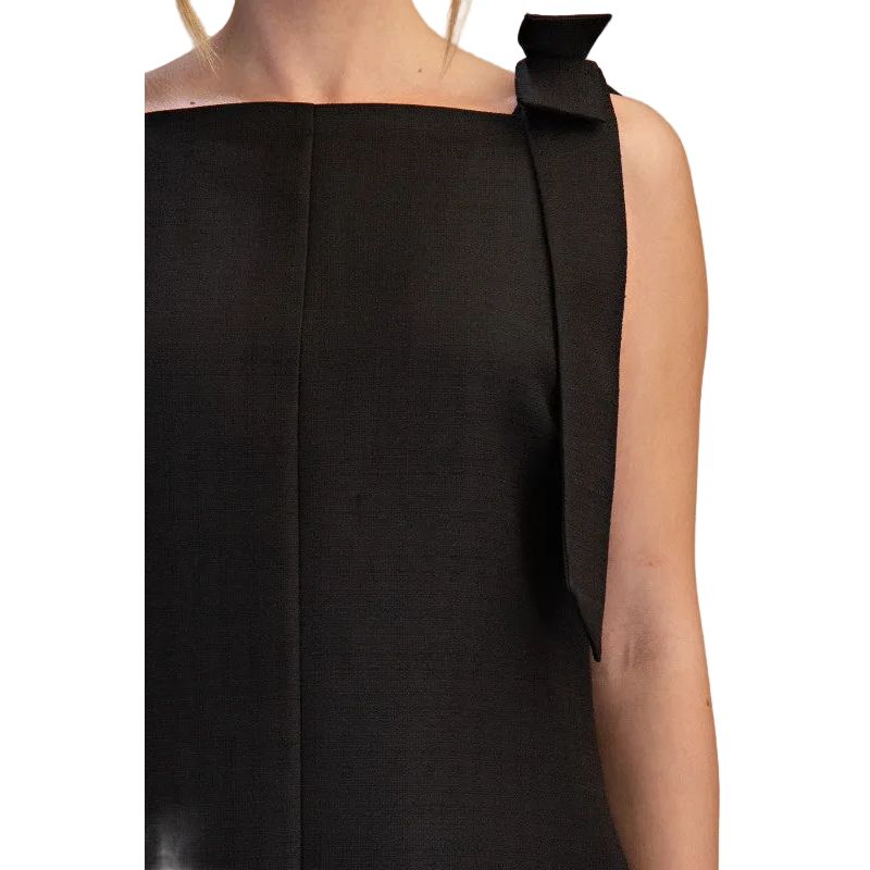 Women's Glam Straight Neckline Bow Mini Dress GD8956