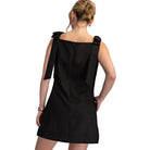 Women's Glam Straight Neckline Bow Mini Dress GD8956