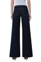 Vervet Women's Plus Size Mid Rise Dark Wash Trouser Fold Wide Jeans 
