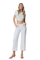 Women's Vervet Optic White High Rise Crop Wide Leg Jeans T5894WH