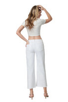 Women's Vervet Optic White High Rise Crop Wide Leg Jeans T5894WH